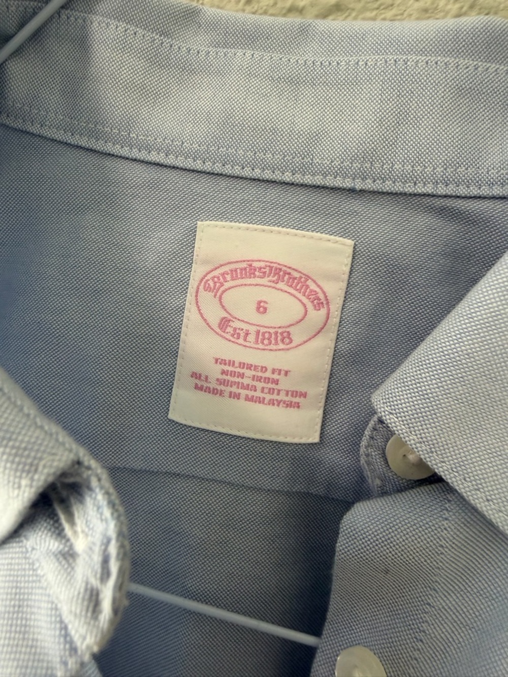 Brooks Brothers Light Blue Oxford Button-Down Dress Shirt - Picture 3 of 5